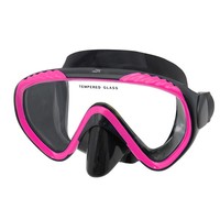 MP111-BS/P Маска SCOPE (черный силикон, розовая рамка)